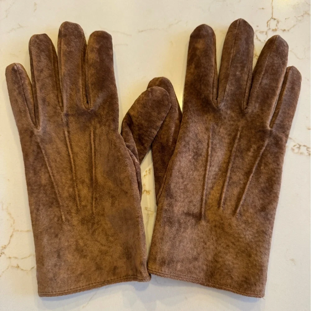 Vintage Leather Suede Women's Driving Glove Classic Elegance / LG